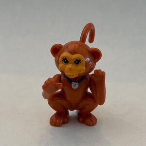 [#8] Littlest Pet Shop - 1992 -  Brown Monkey Figure with Blue Collar